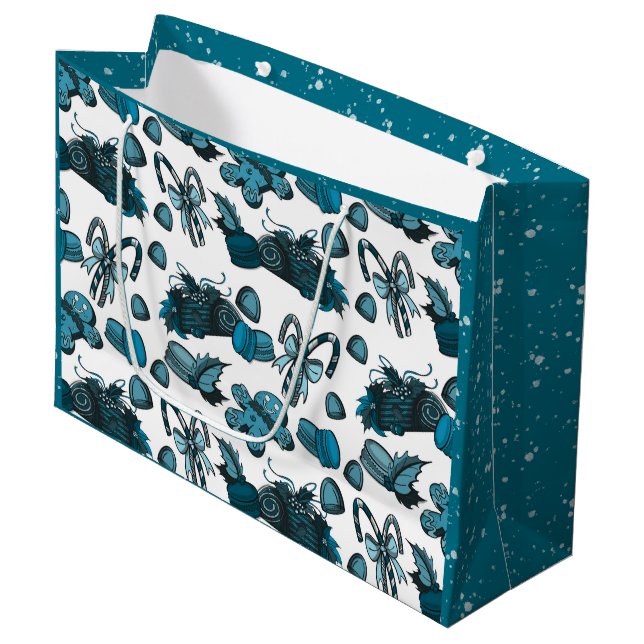 Grand Sac Cadeau Holiday Sweets- Ice (Solid) (Devant Angle)