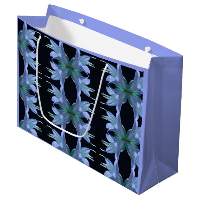 Grand Sac Cadeau Hosta Flower Photographie, Motif élégant (Devant Angle)