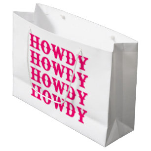 Grand Sac Cadeau Howdy Cowgirl Disco Dernier Rodéo