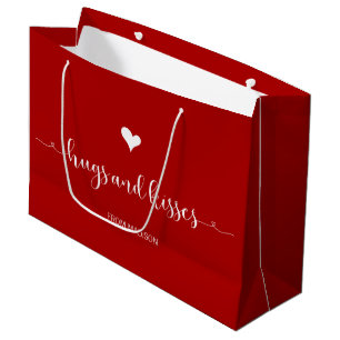 Grand Sac Cadeau Hugs et baisers Saint Valentin