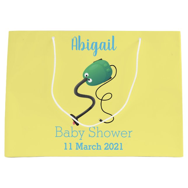 Grand Sac Cadeau Humour de dessin animé de l'aspirateur mignon (Devant)