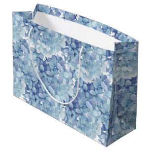 Grand Sac Cadeau Hydrangea fleurs aquarelle