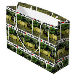 Grand Sac Cadeau I Coeur Afrique du Sud Rhino Couple