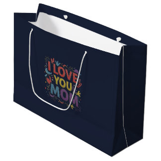 Grand Sac Cadeau I Love You Mom / Bolsa de Regalo