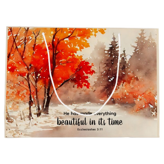 Grand Sac Cadeau Il a fait tout beau Bible Fall Trees (Dos)