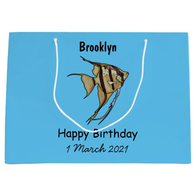 Grand Sac Cadeau Illustration d'angelfish (Devant)