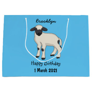 Grand Sac Cadeau Illustration de la caricature de mouton Valais Bla