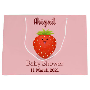 Grand Sac Cadeau Illustration de la fraise Cute kawaii