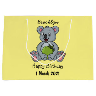 Grand Sac Cadeau Illustration de la koala de Cute et de la noix de 