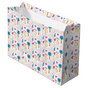 Grand Sac Cadeau Illustration de l'aquarelle fille parapluie mignon