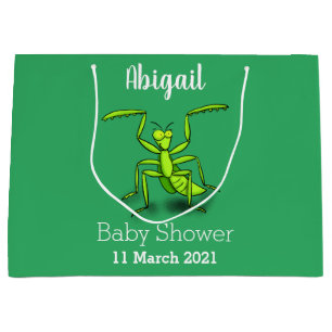 Grand Sac Cadeau Illustration drôle de mante verte en prière