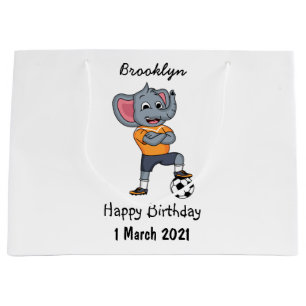 Grand Sac Cadeau Illustration du joueur de football éléphant