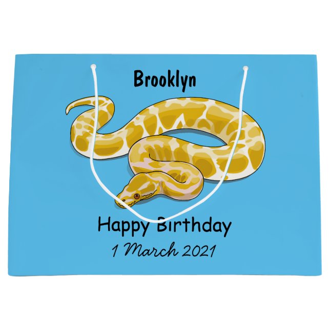 Grand Sac Cadeau Illustration du serpent python birman (Devant)