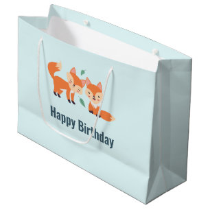 Grand Sac Cadeau Illustration graphique des renards orange mignons