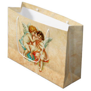Grand Sac Cadeau Illustration vintage Ephemera Angel Cherubs