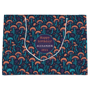 Grand Sac Cadeau Imaginaire Whimsical Woodland Purple Mushroom Moti