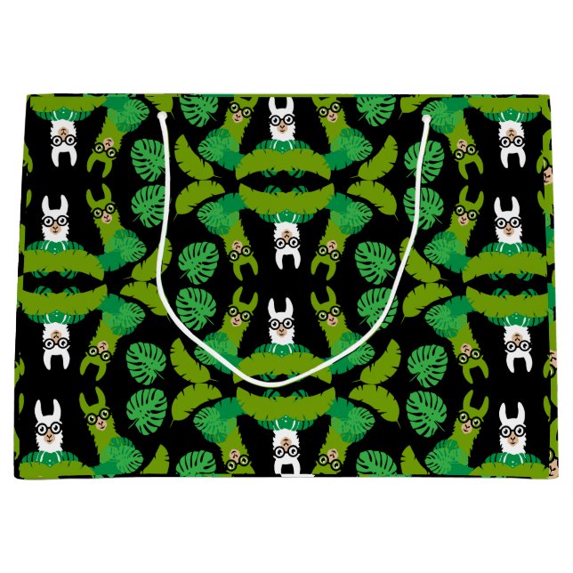 Grand Sac Cadeau Impression à thème Llama (Devant)