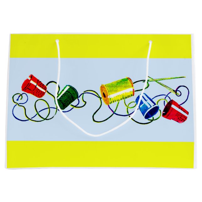 Grand Sac Cadeau impression des notions de couture (Devant)