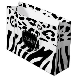 Grand Sac Cadeau Impression Lepard / Impression Zebra