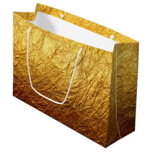 Grand Sac Cadeau Imprimé Faux Gold Foil Parti de mariage moderne