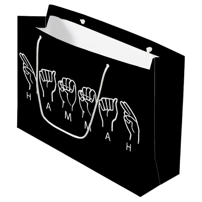 Grand Sac Cadeau Imprimé hawaïen (Devant Angle)