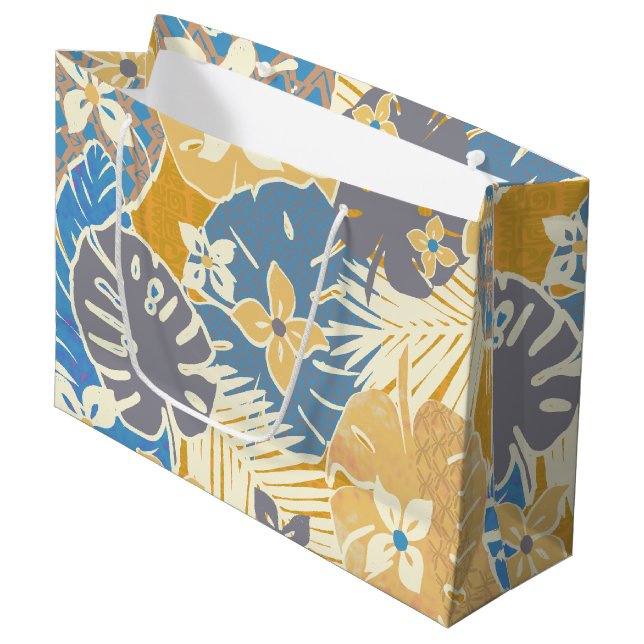 Grand Sac Cadeau Imprimé hawaïen (Devant Angle)