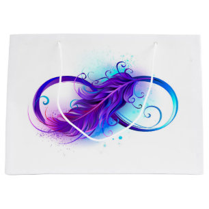 Grand Sac Cadeau Infinity with purple feather