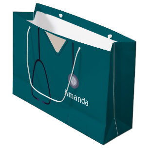 Grand Sac Cadeau Infirmière Médicale Scrubs Turquoise LGB