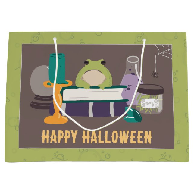 Grand Sac Cadeau Ingrédients sorciers Halloween (Devant)