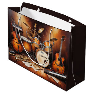 Grand Sac Cadeau Instruments de musique de nom personnalisé