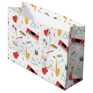 Grand Sac Cadeau Instruments de musique Thème musical Motif