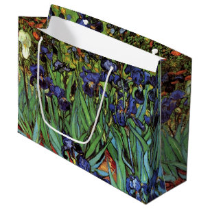 Grand Sac Cadeau Iris de Vincent van Gogh, Art du jardin vintage