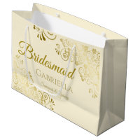 Ivoire Crème & Or dentelle Élégante Bridesmaid