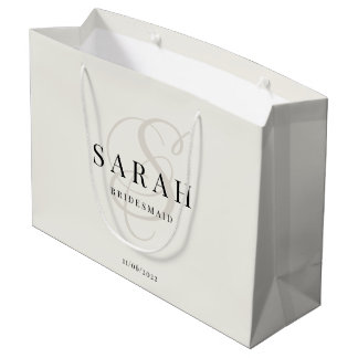 Grand Sac Cadeau Ivoor Monogramme domestique personnalisée