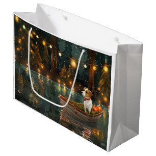Grand Sac Cadeau Jack Russell Christmas Festive Voyage