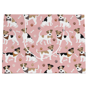 Grand Sac Cadeau Jack Russell Terrier Paws and Bones Large Gift Bag
