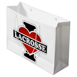 Grand Sac Cadeau J'aime la lacrosse