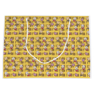 Grand Sac Cadeau Japanese Kawaii Anime Cat Ramen Noodles