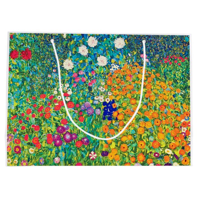 Grand Sac Cadeau Jardin aux fleurs, Gustav Klimt (Dos)