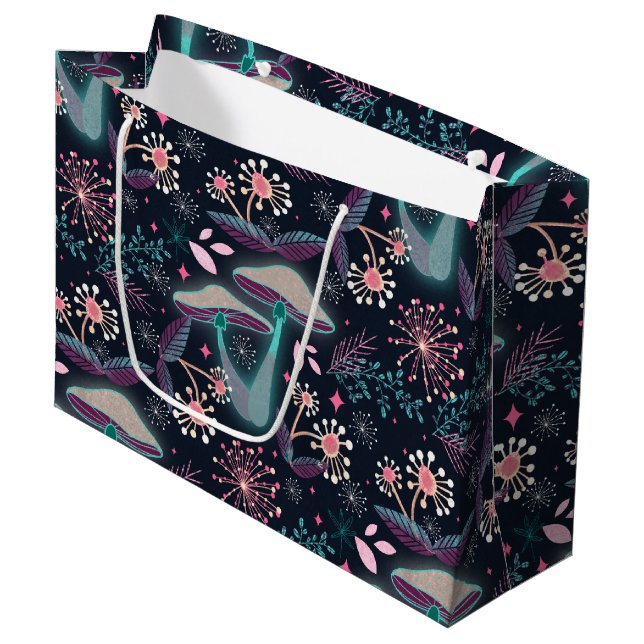 Grand Sac Cadeau Jardin des champignons de nuit   (Devant Angle)