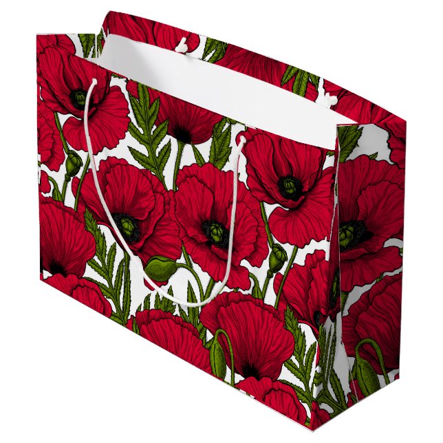 Grand Sac Cadeau Jardin Red Poppy 2 (Dos Angle)