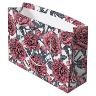 Grand Sac Cadeau Jardin rose