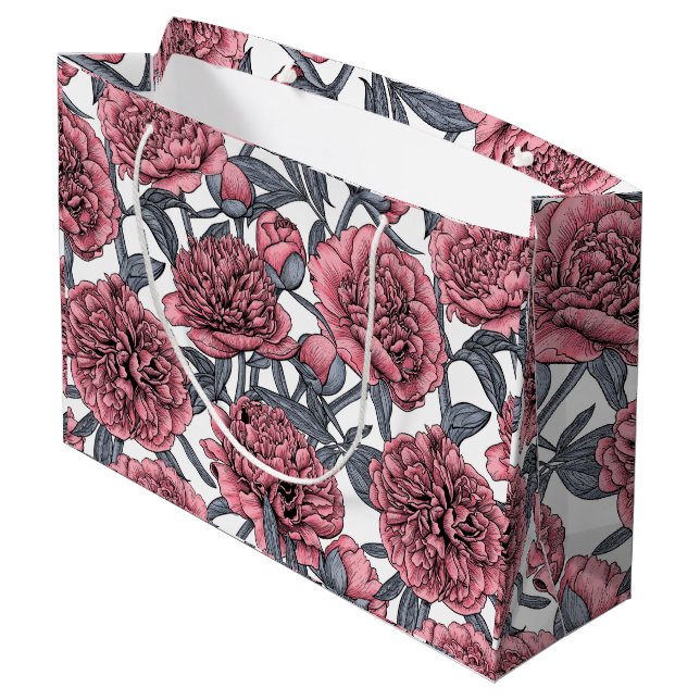 Grand Sac Cadeau Jardin rose (Dos Angle)