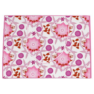 Grand Sac Cadeau Jardin rose