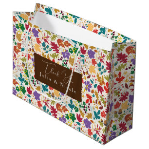 Grand Sac Cadeau Jaune Moutarde de Printemps Fleur de Prairie Viole
