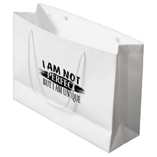Grand Sac Cadeau Je ne suis pas parfait, mais je suis unique