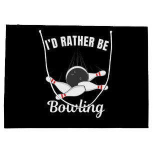 Grand Sac Cadeau Je préférerais jouer au bowling