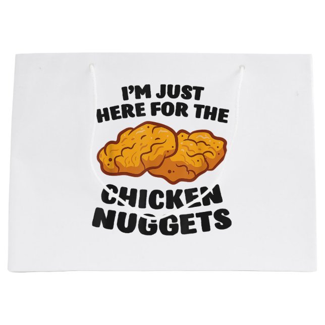 Grand Sac Cadeau Je suis juste là pour les nuggets de poulet (Devant)
