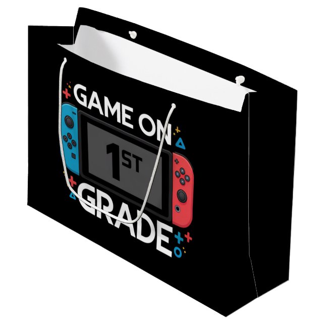Grand Sac Cadeau Jeu En 1Ère Année Retour À L'École Amusant Gamer (Devant Angle)