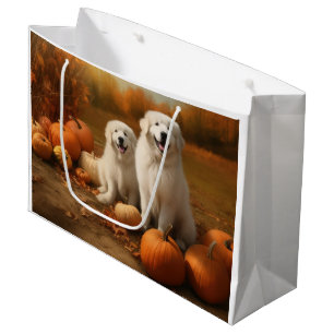 Grand Sac Cadeau Jeune Pyrenée Majeur Délice d'Automne Citrouille